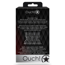 Ouch! Bijou anal Round Gem M 7 x 3.3 cm Argenté-Transparent